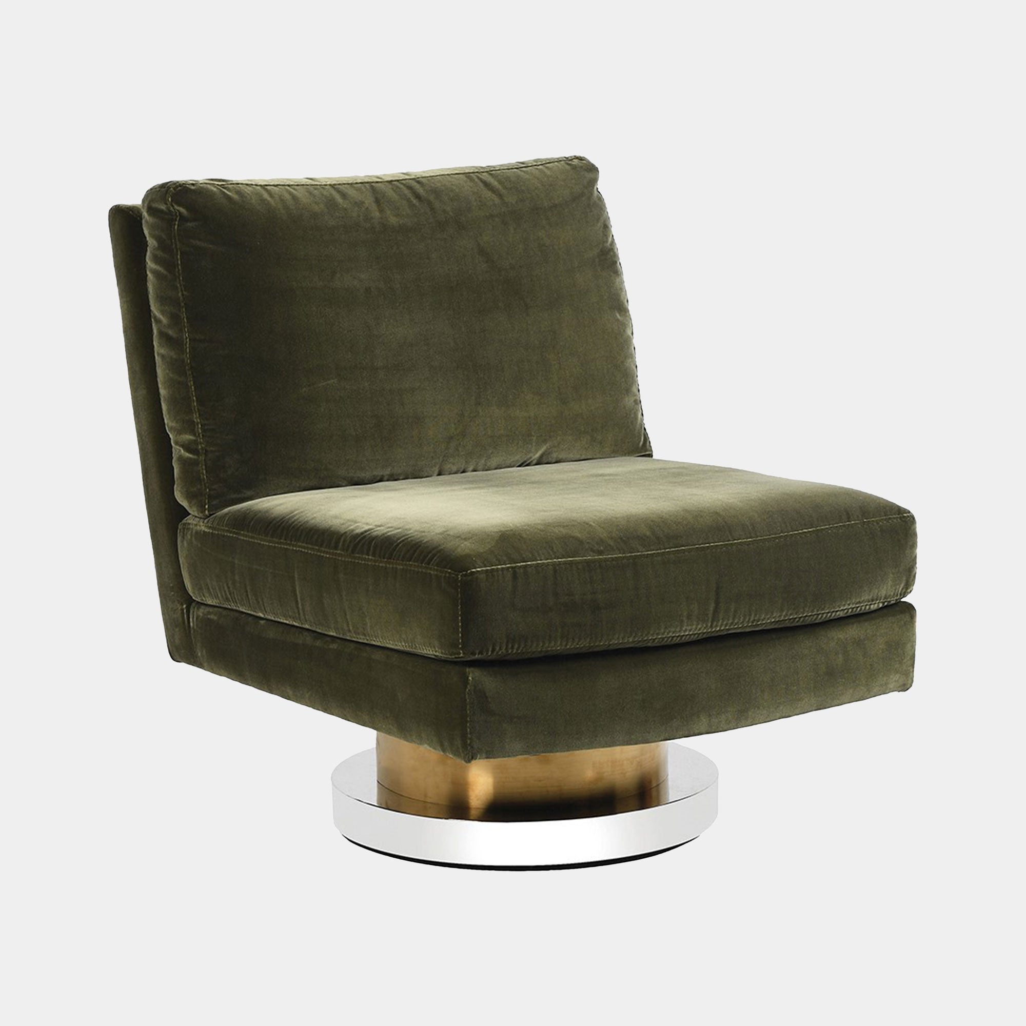 Swivel Chair In Green Fabric