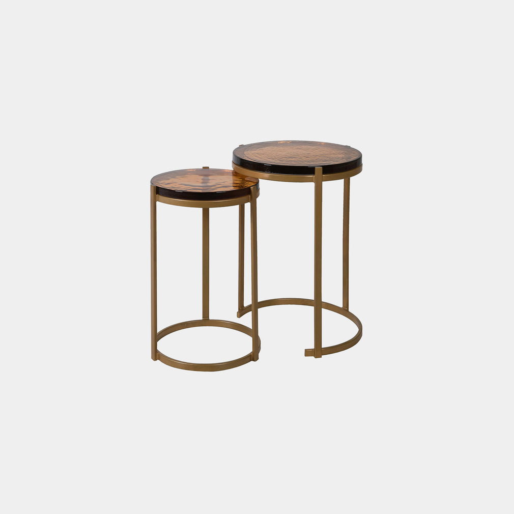 Jersey - Set Of 2 Amber Glass Tables