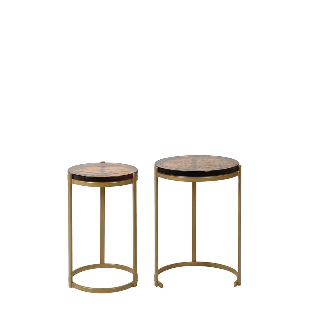 Jersey - Set Of 2 Amber Glass Tables