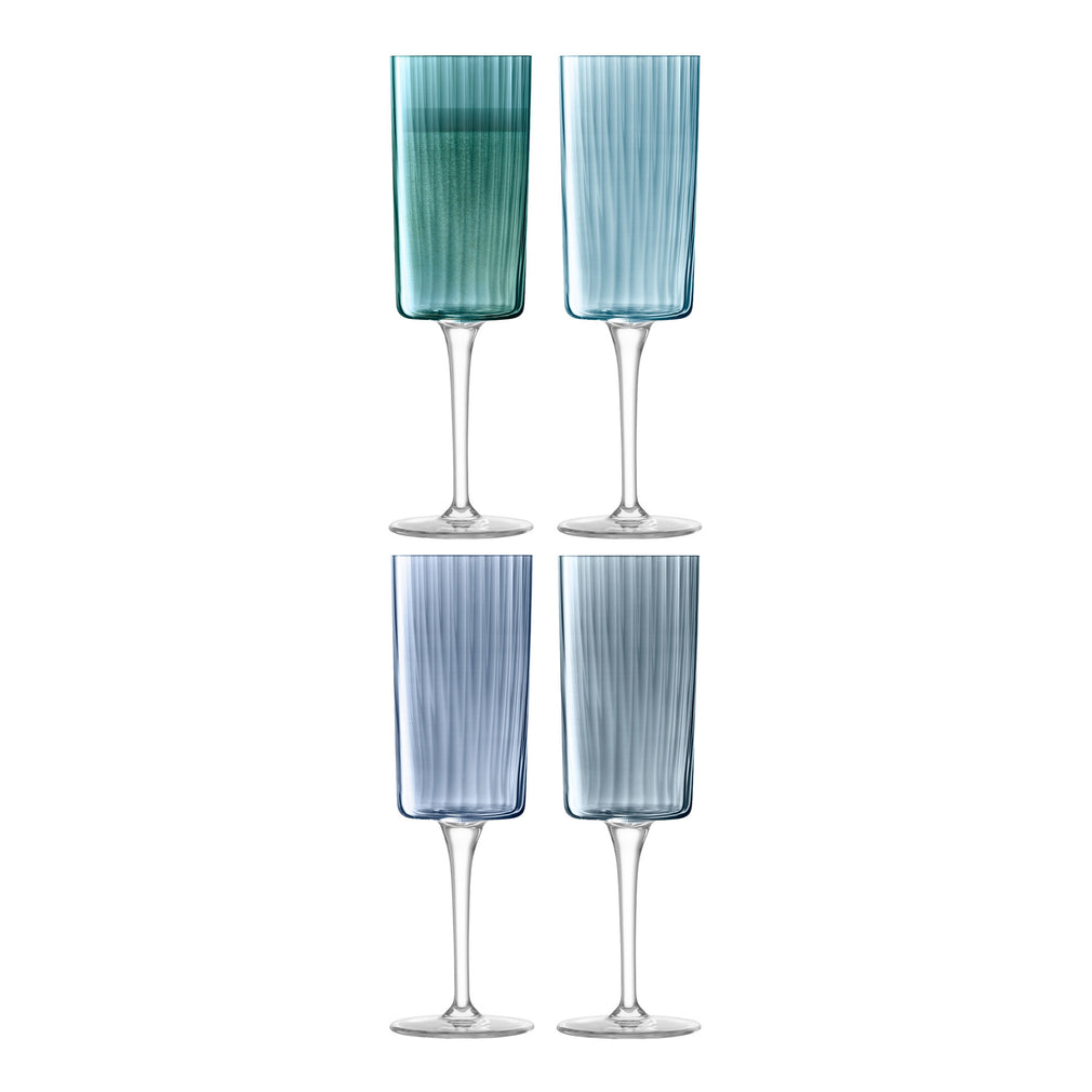 LSA Gems Sapphire - Box of 4 Champagne Flutes