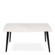 160cm Dining Table White Gloss Sintered Stone & 4 Dining Chairs In Dark Grey Fabric