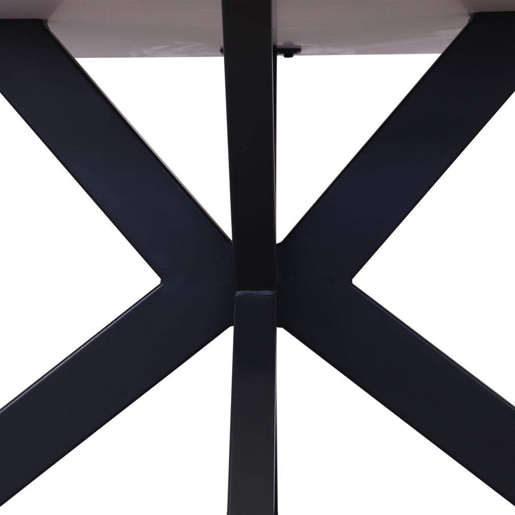 180cm Dining Table Matt Grey Sintered Stone & 6 Dining Chairs In Dark Grey PU