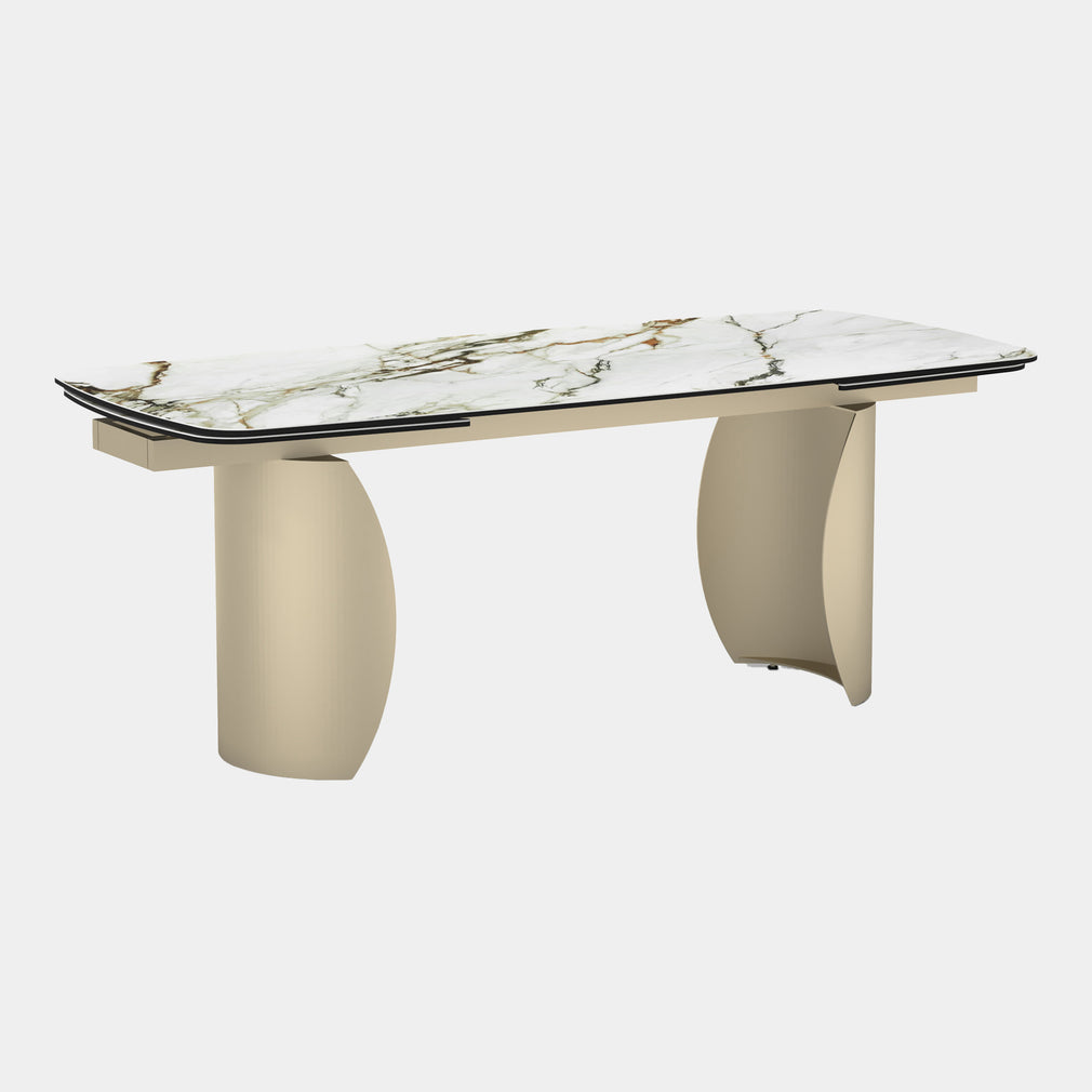 200cm Extending Dining Table With White Ceramic Top