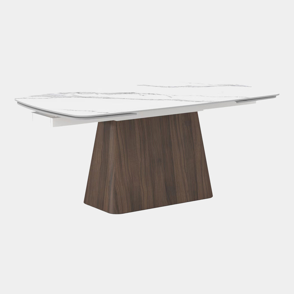 180cm Extending Dining Table With White Ceramic Top