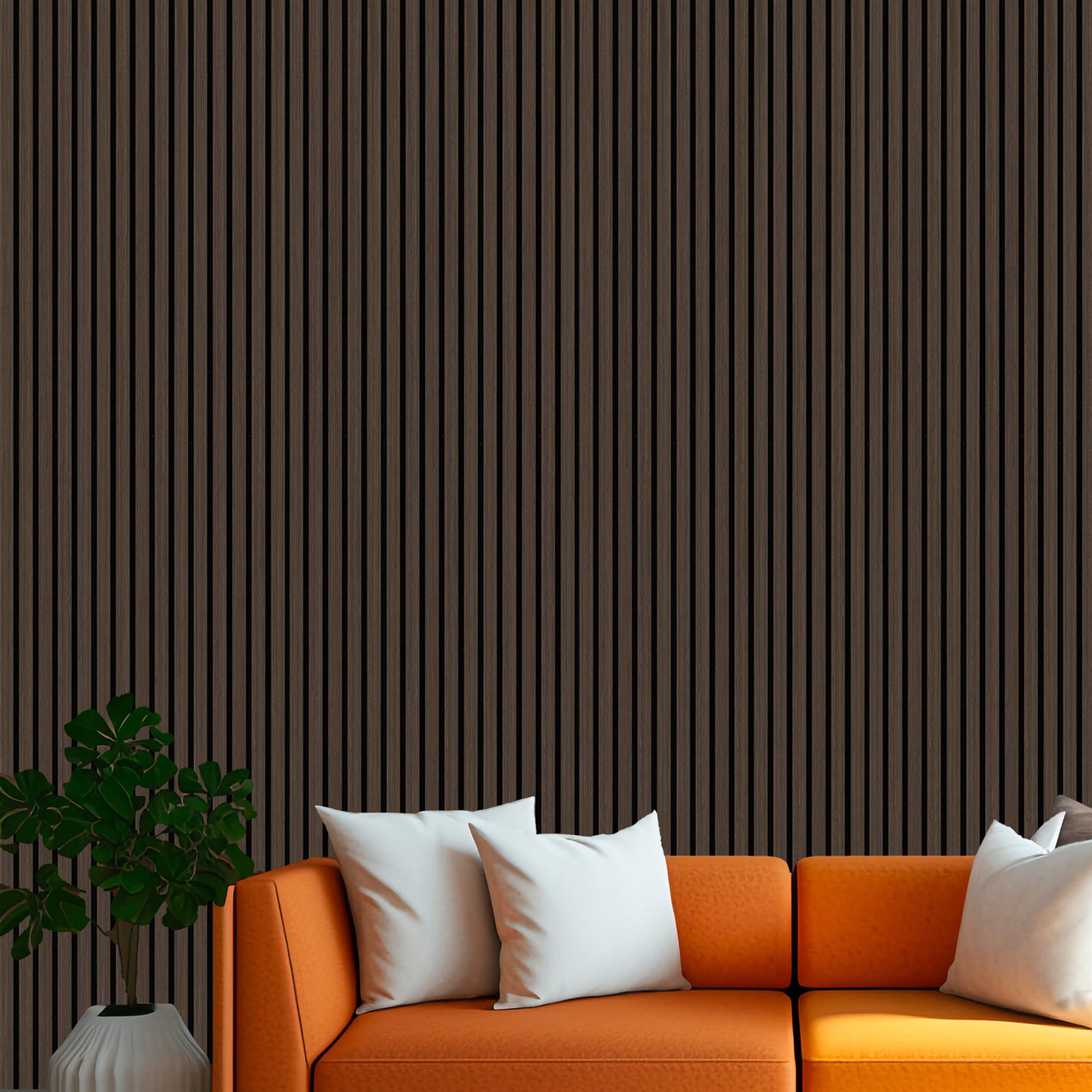 Decorative Ac5oustic Slat Wall Panel - Dark Oak