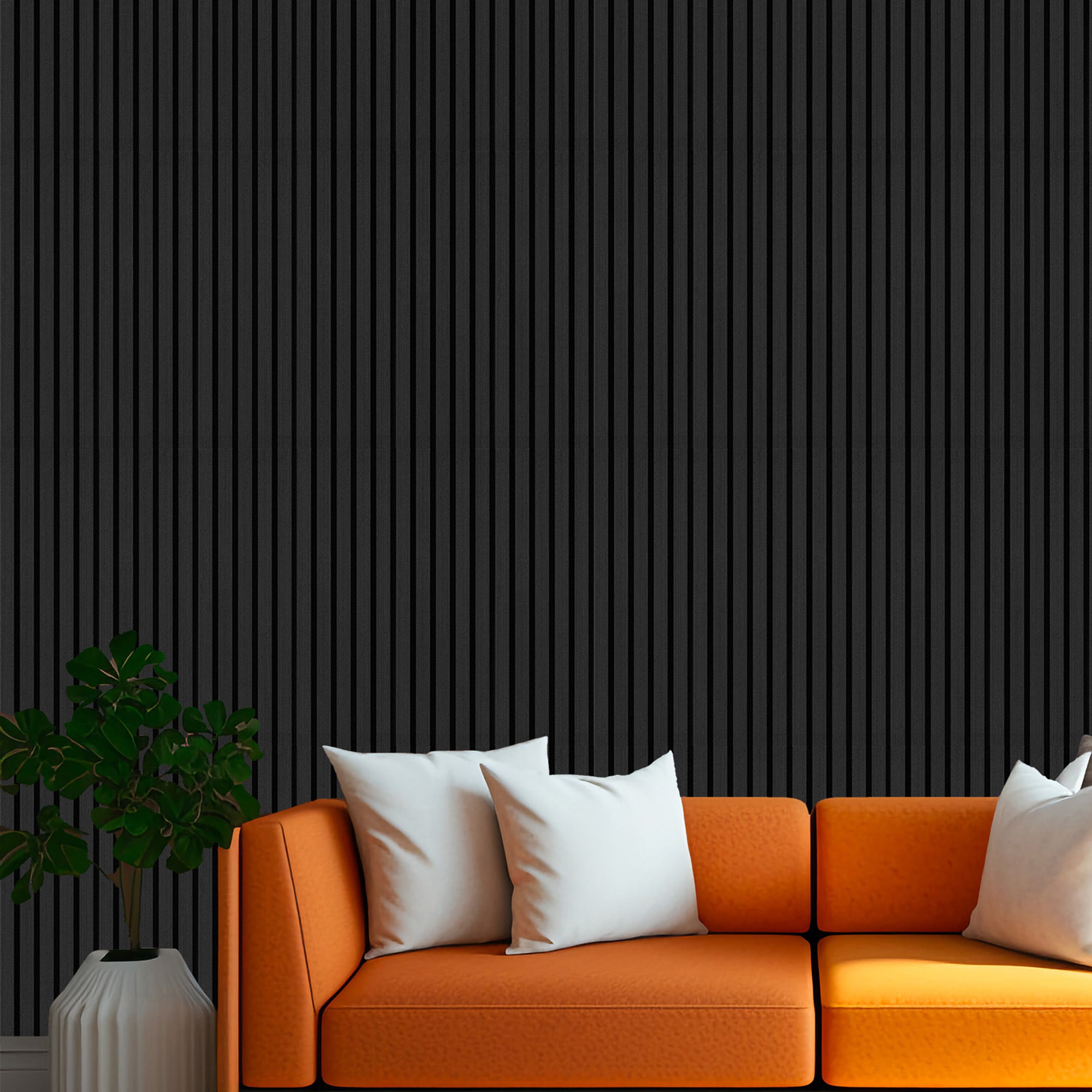 Decorative Acoust5ic Slat Wall Panel - Dark Grey