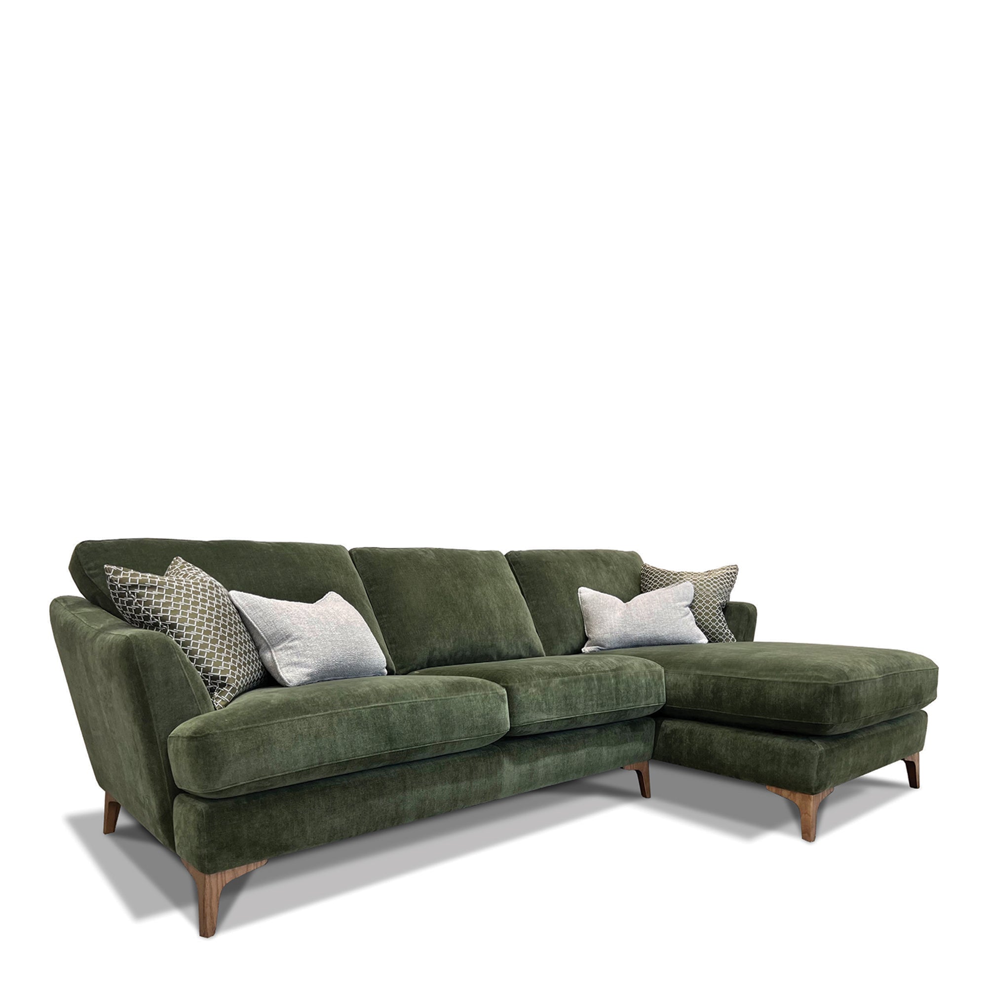 2 Seat Sofa LHF Arm With Chaise RHF Arm In Fabric
