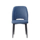 Finn - Dining Chair Fabric With Black Powder Coated Legs Blue