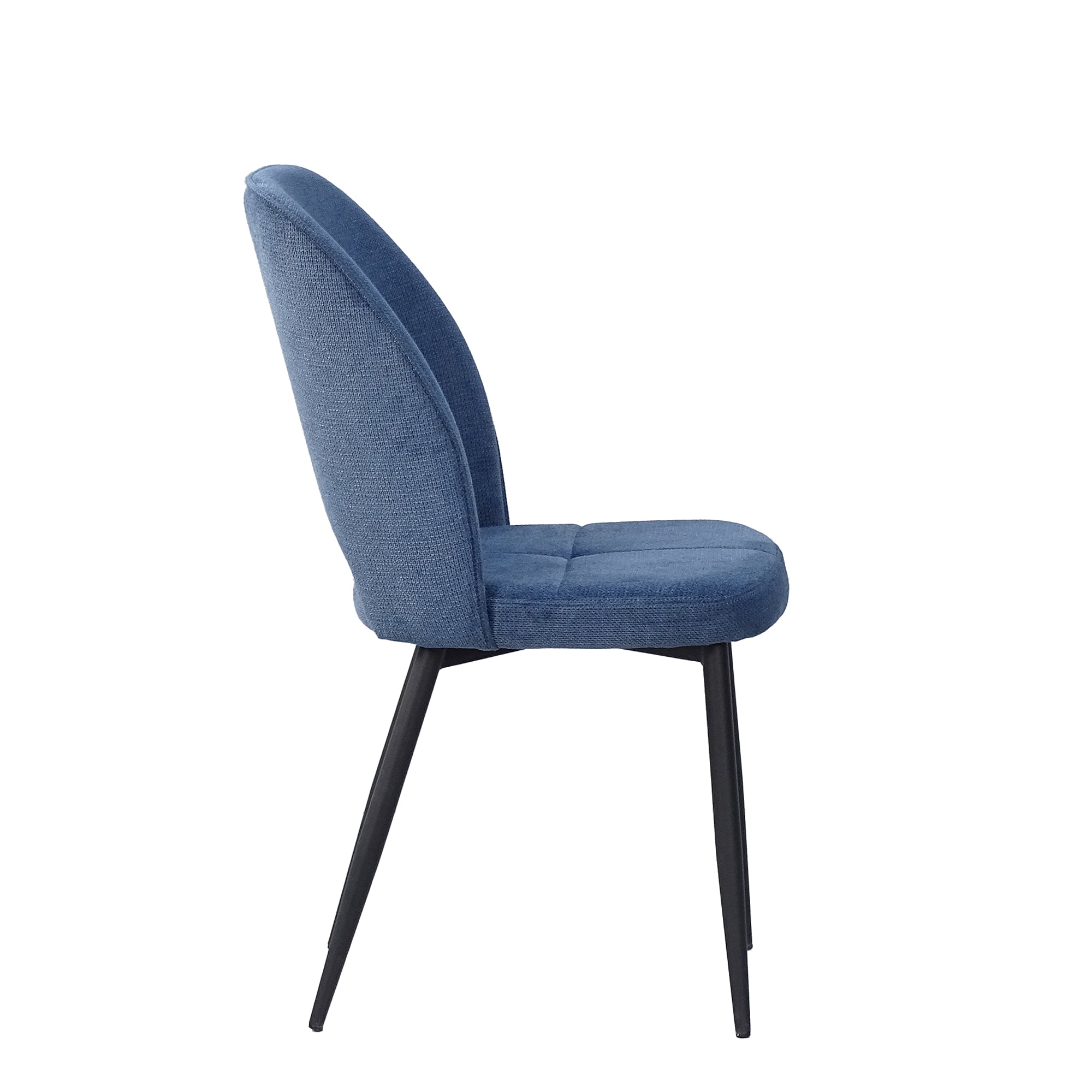 Finn - Dining Chair Fabric With Black Powder Coated Legs Blue