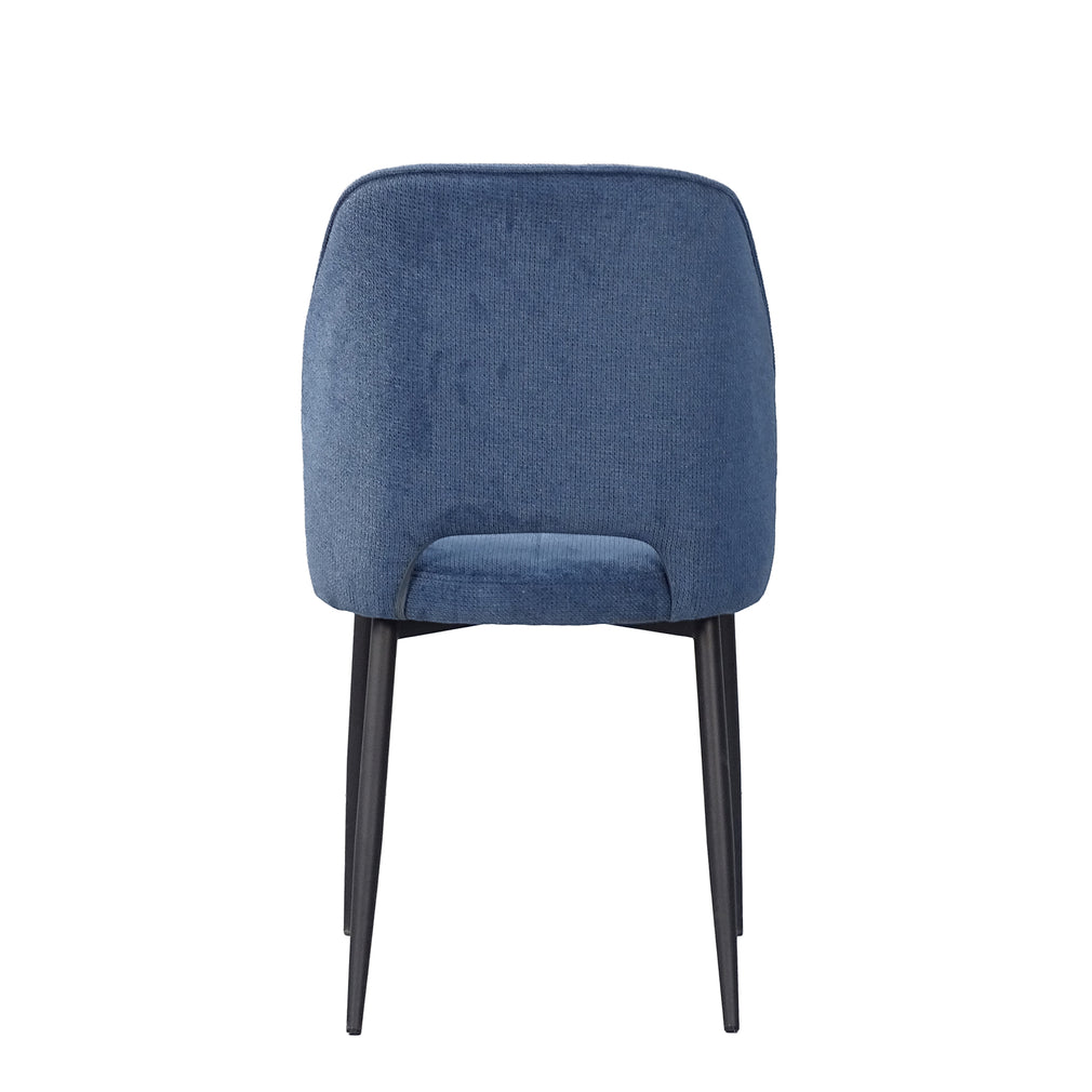 Finn - Dining Chair Fabric With Black Powder Coated Legs Blue