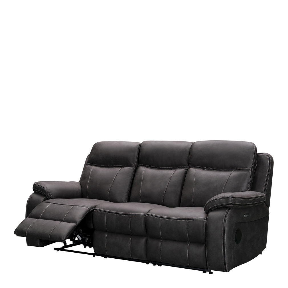 3 Seat Sofa Power Recliner & Headrest In Fabric