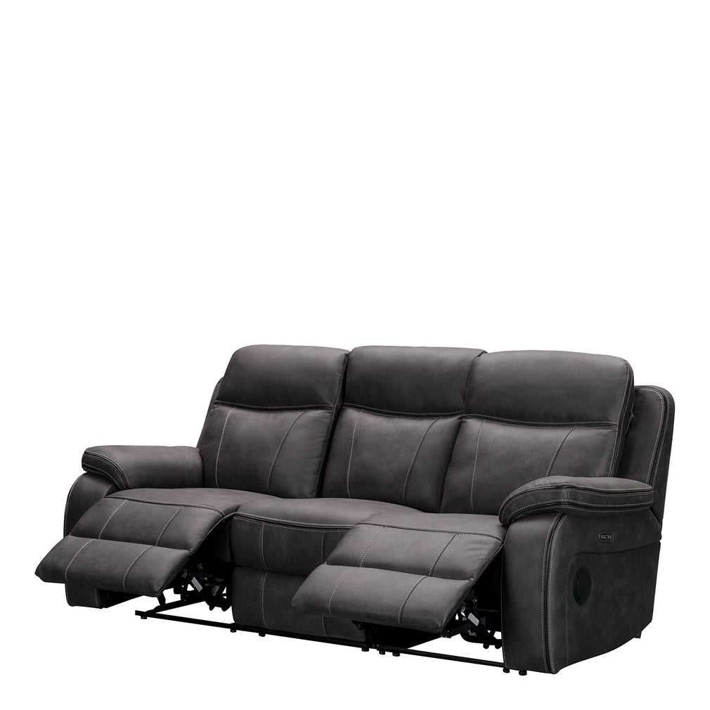 3 Seat Sofa Power Recliner & Headrest In Fabric