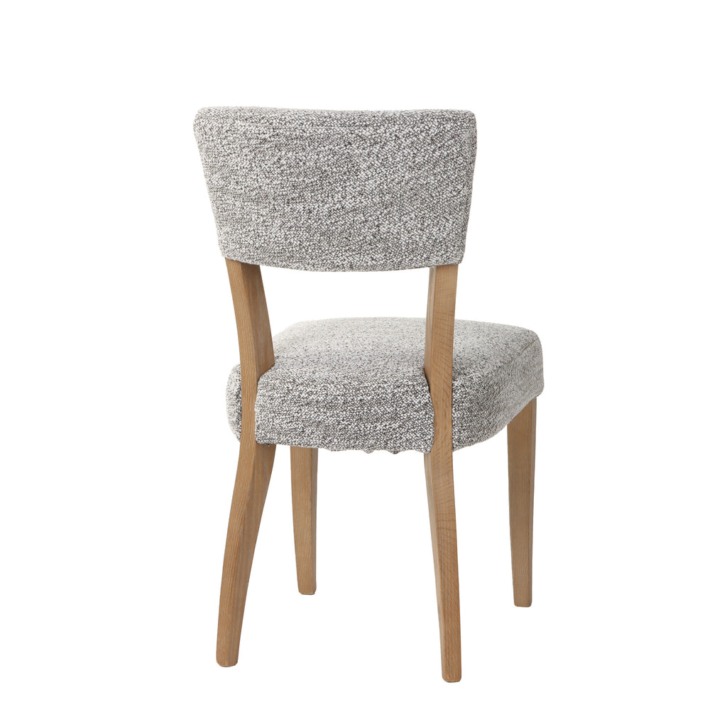 Carter - Dining Chair In Grey Boucle Fabric With Oak Leg