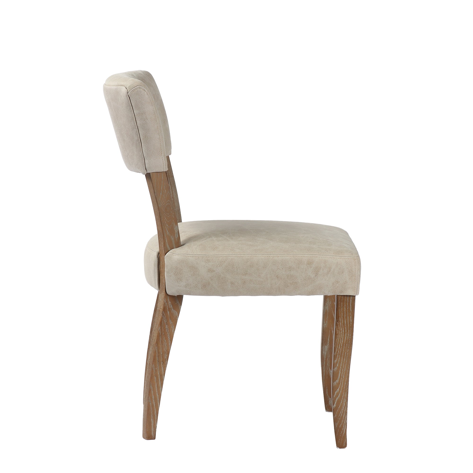 Carter - Dining Chair In Grey Leather With Oak leg