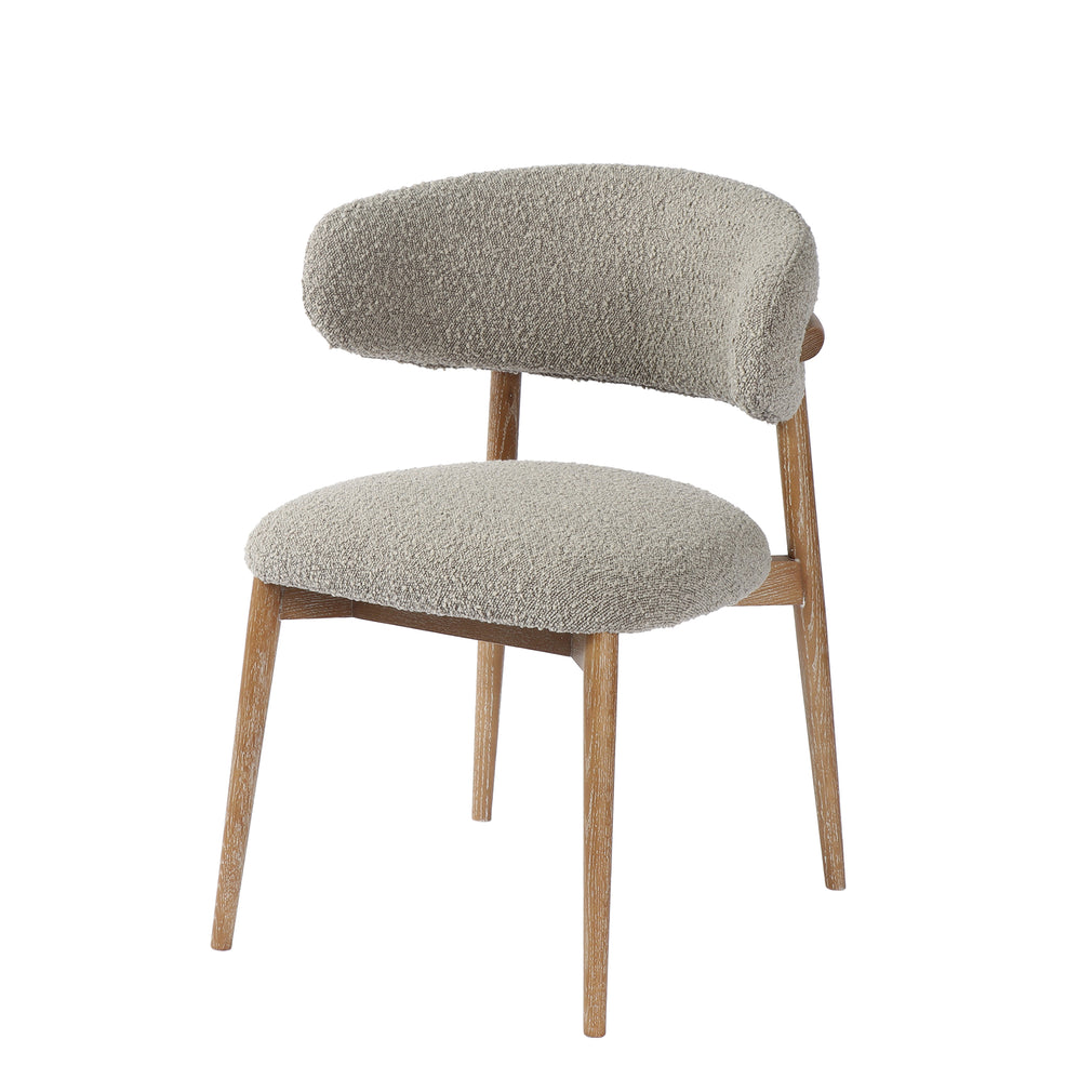 Huxton - Dining Chair In Grey Fabric With Oak leg