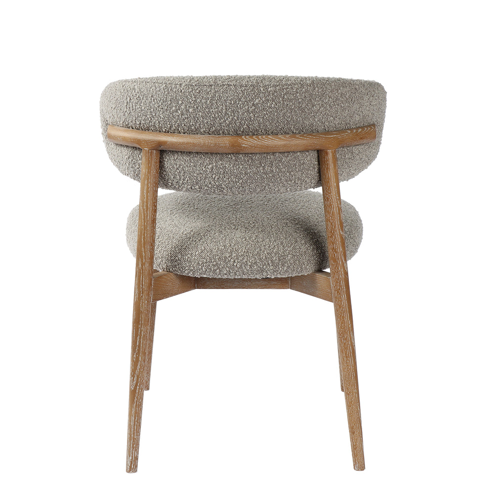 Huxton - Dining Chair In Grey Fabric With Oak leg