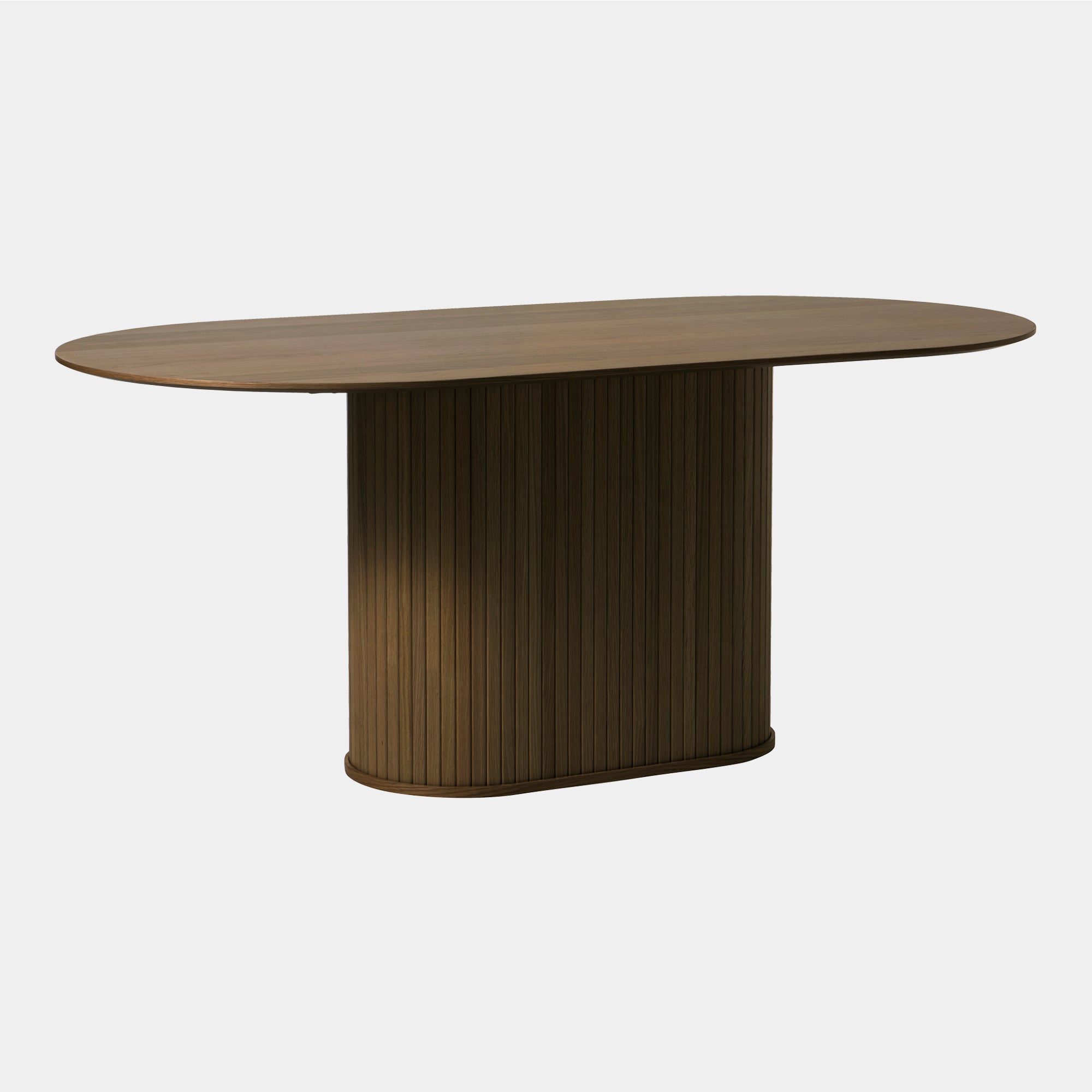 180cm Oval Dining Table In Smoked Oak Finish