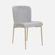 Carmel - Dining Chair In Fog Fabric With Gold Frame