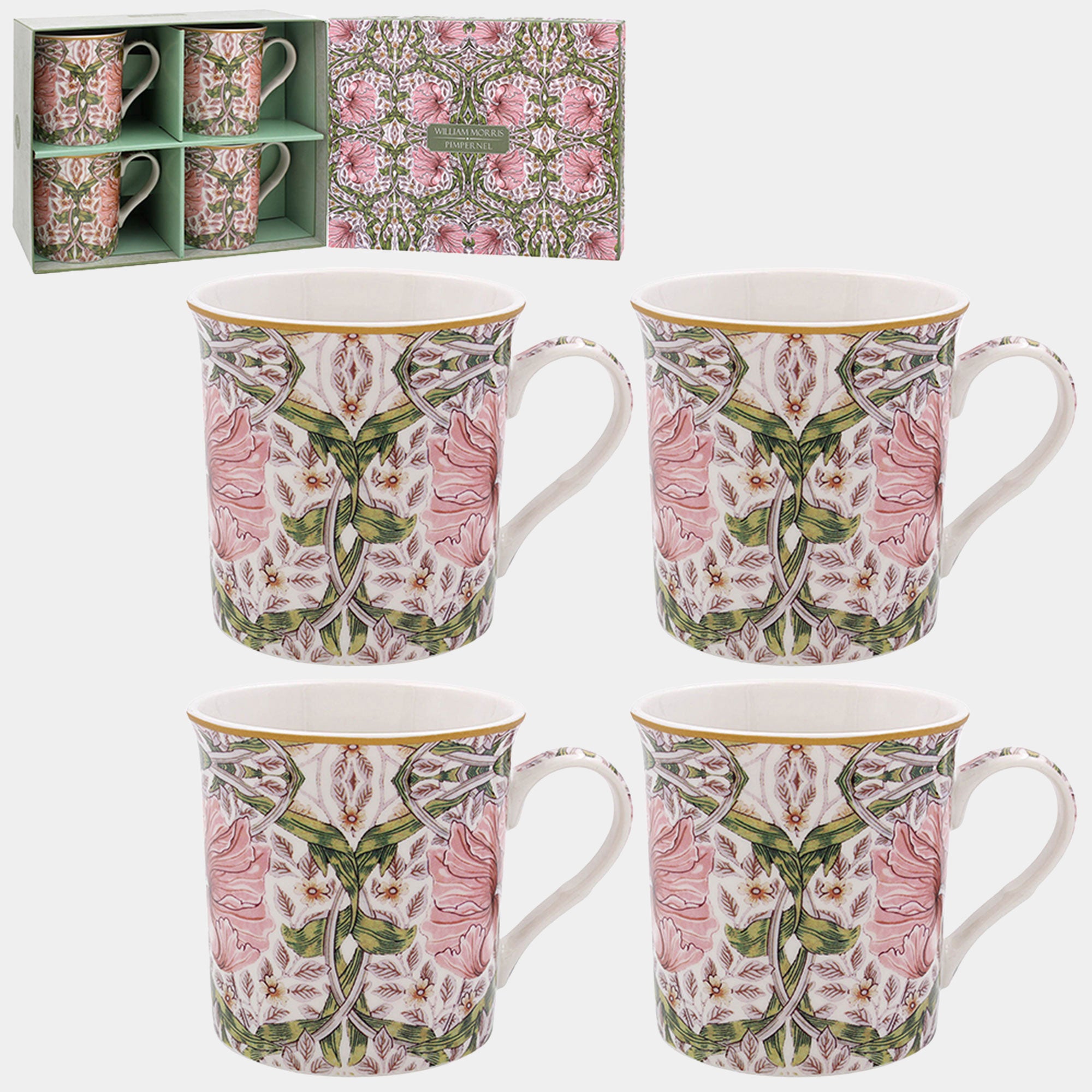 William Morris Pimpernel Mugs Set of 4 (BA)