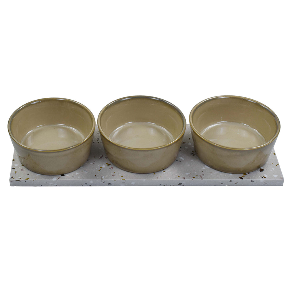 Terrazzo - Set of 3 Snack Bowls & Rectangular Tray