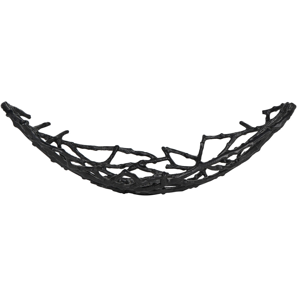 Twig - Small Black Oval Bowl