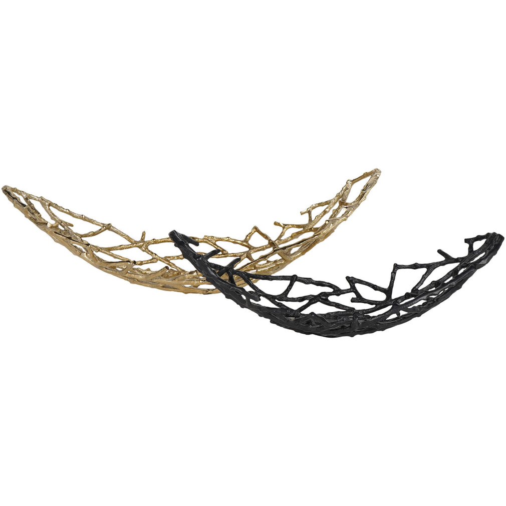 Twig - Small Black Oval Bowl