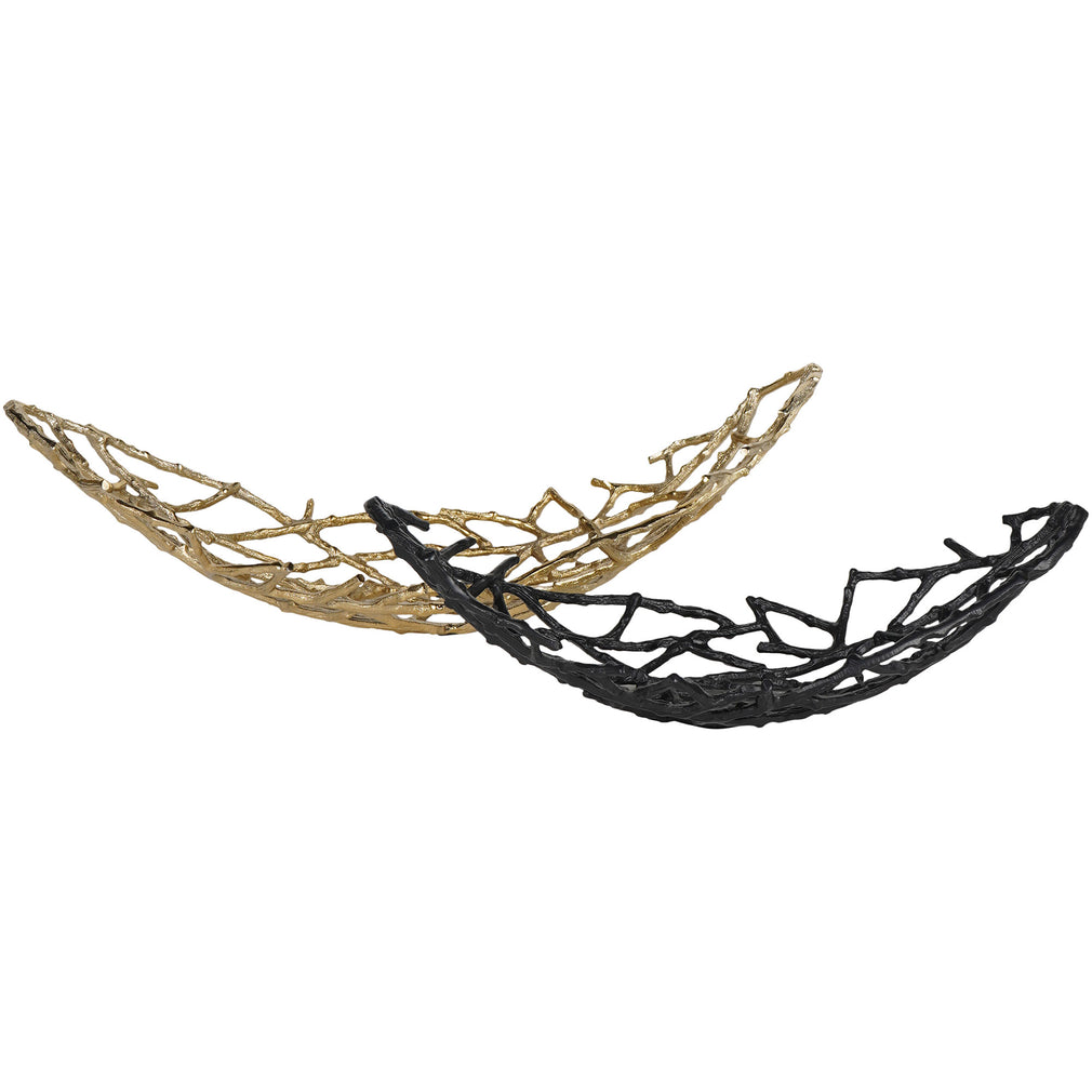 Twig - Large Gold Oval Bowl