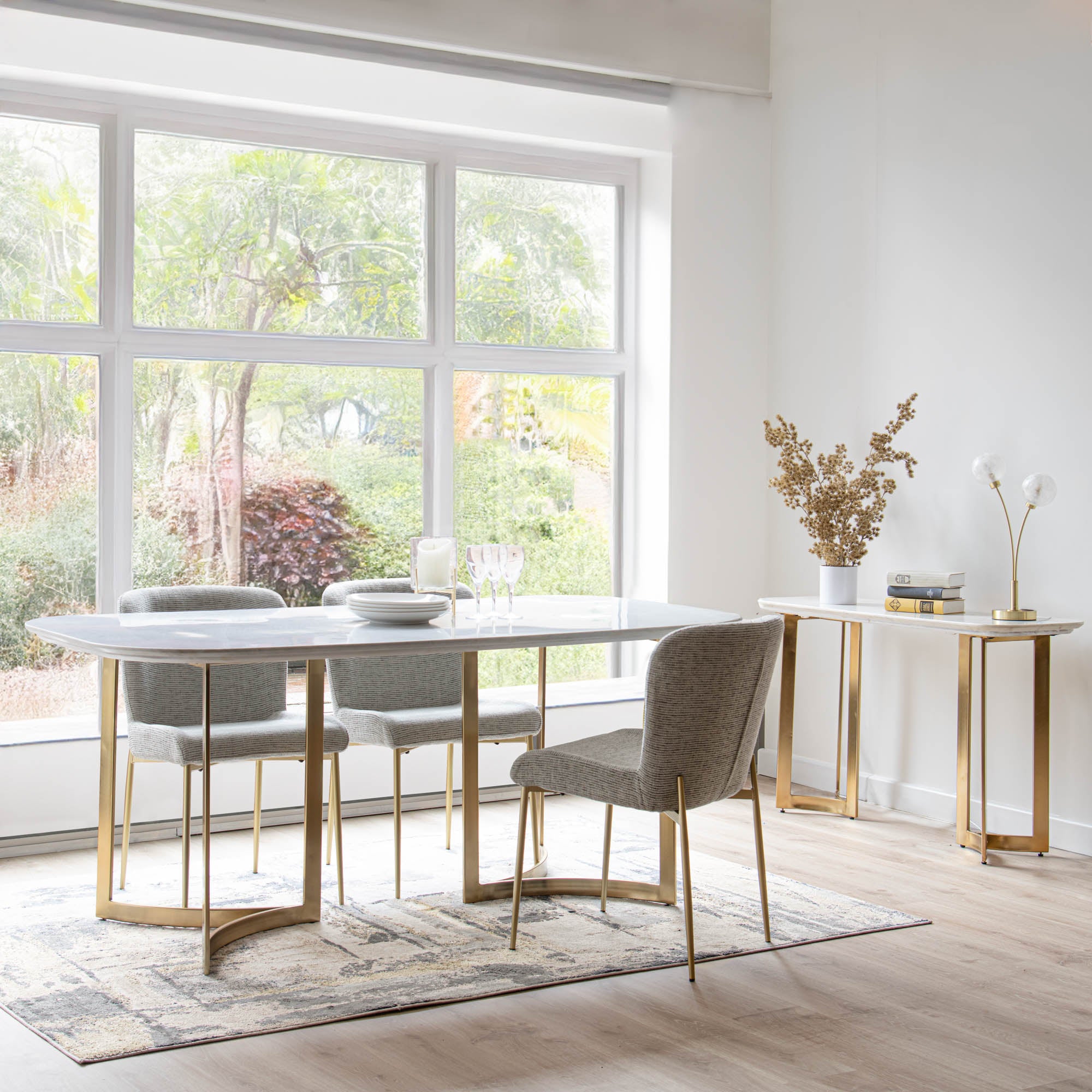 Harmony - Console Table With White Marble Top