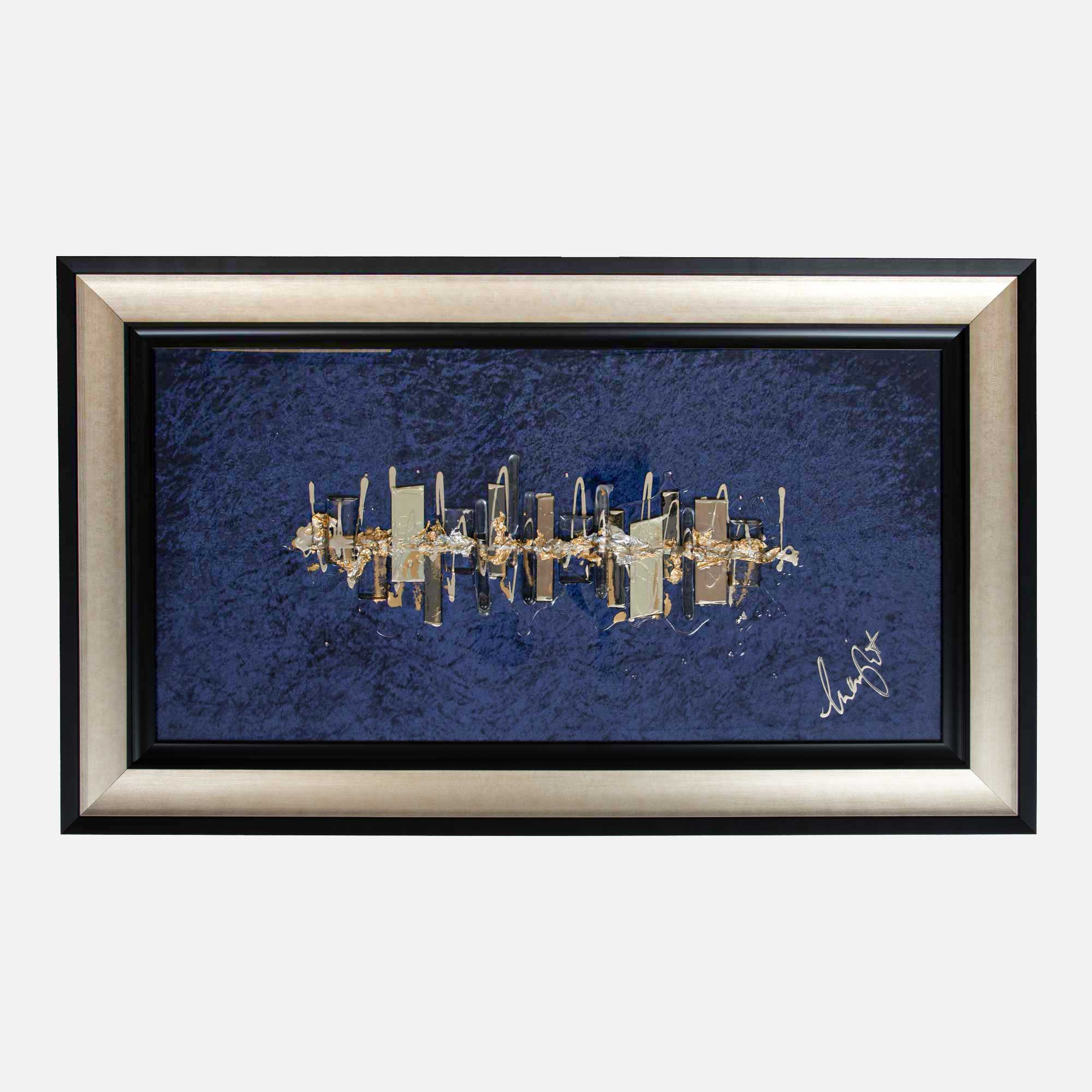 Velveteen Crush Navy Blue Small - Liquid Art by Clare Wright