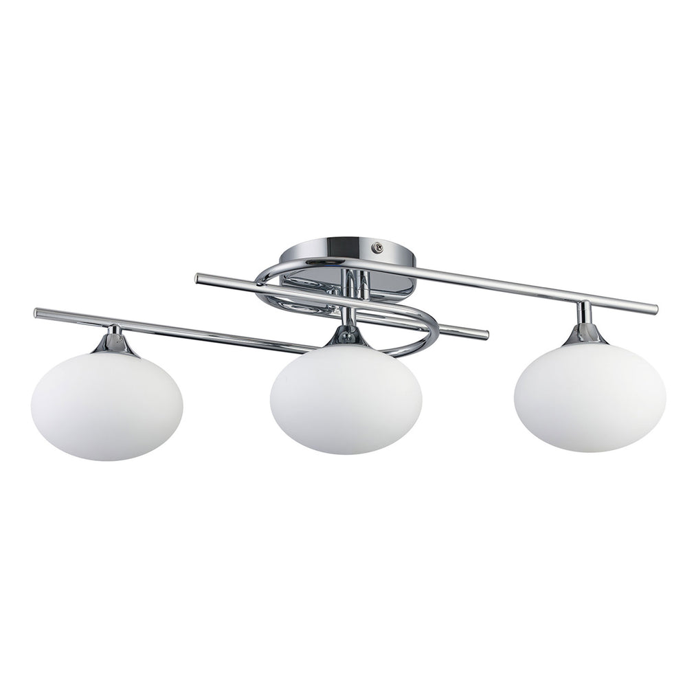 Ayla - Polished Chrome Opal 3 Light Ceiling Light