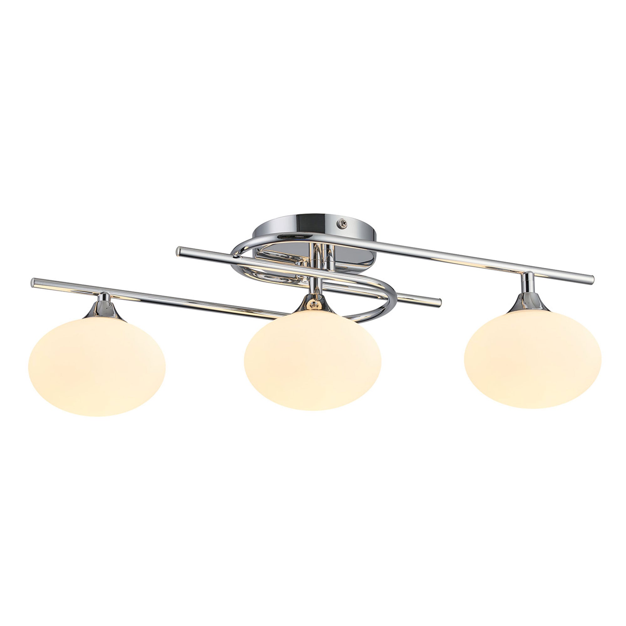 Ayla - Polished Chrome Opal 3 Light Ceiling Light