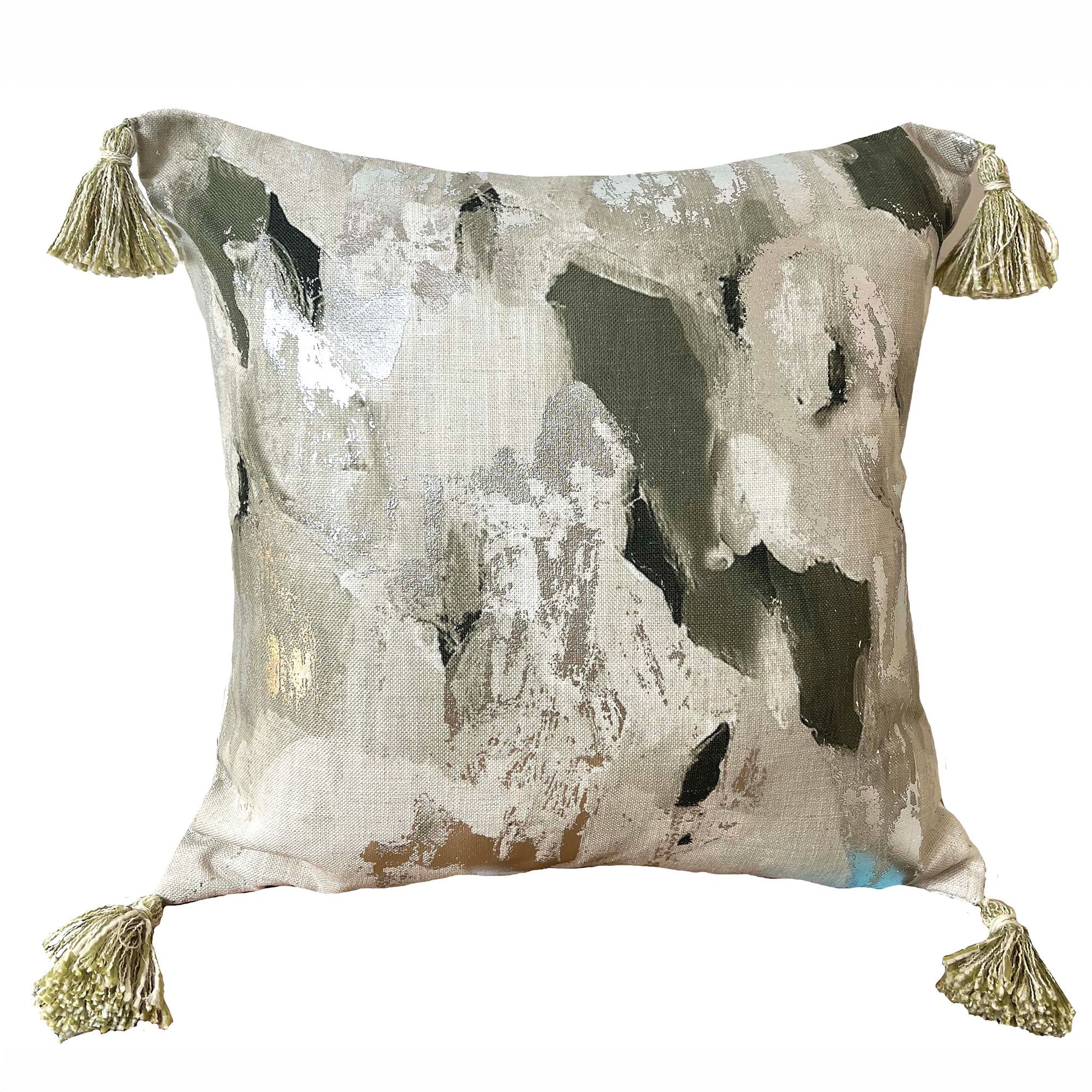 Abstract Metallic Olive Cushion 45x45cm