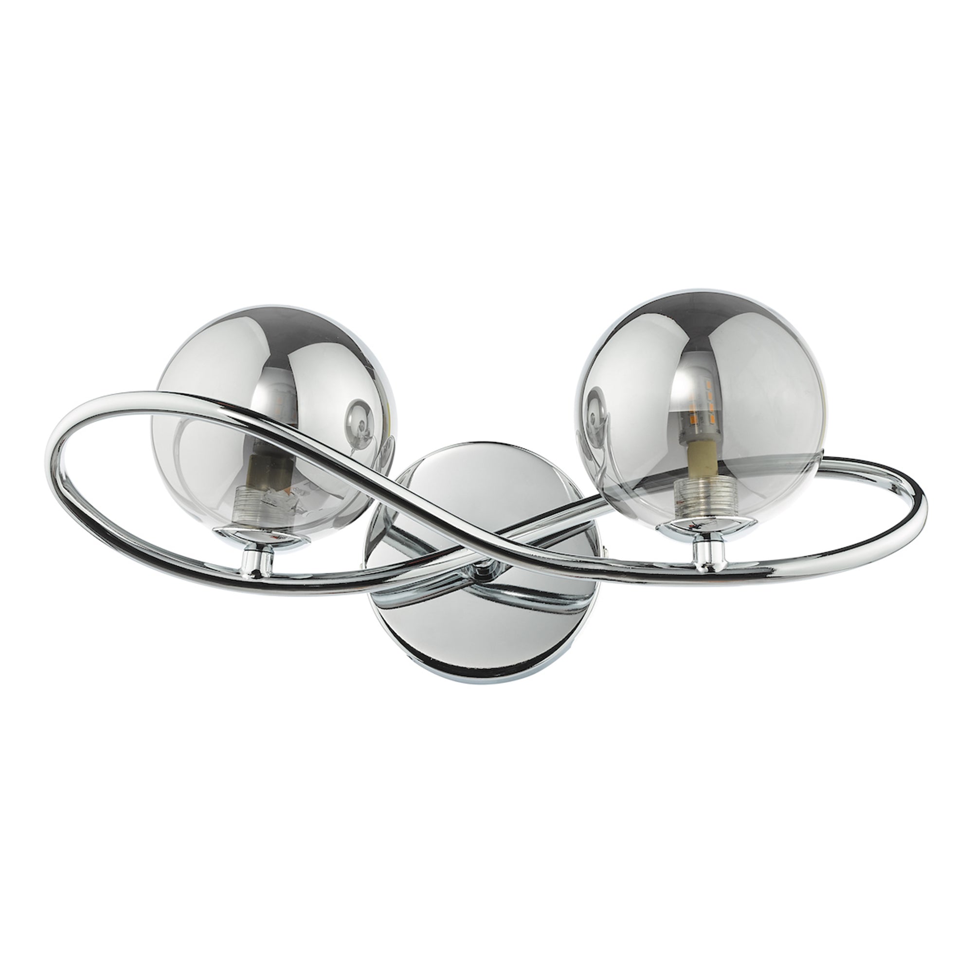 Santorini - Polished Chrome & Smoked Glass Wall Light