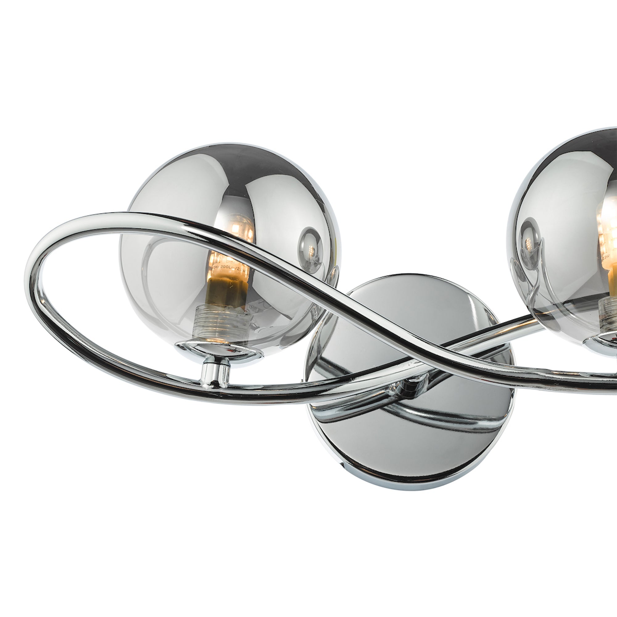 Santorini - Polished Chrome & Smoked Glass Wall Light