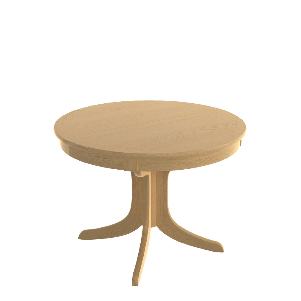 Contour - Round Extending Pedestal Dining Table With Crown Top