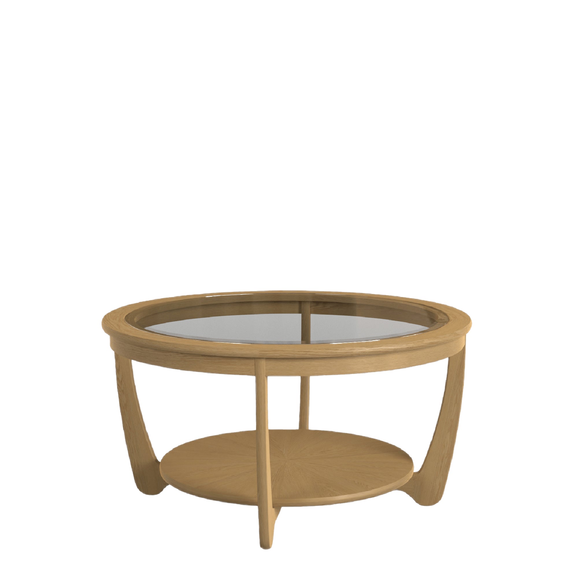Contour - Round Coffee Table With Glass Top