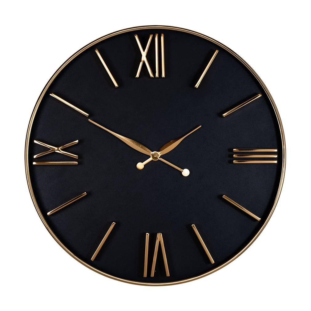 Romano - Black & Gold Wall Clock