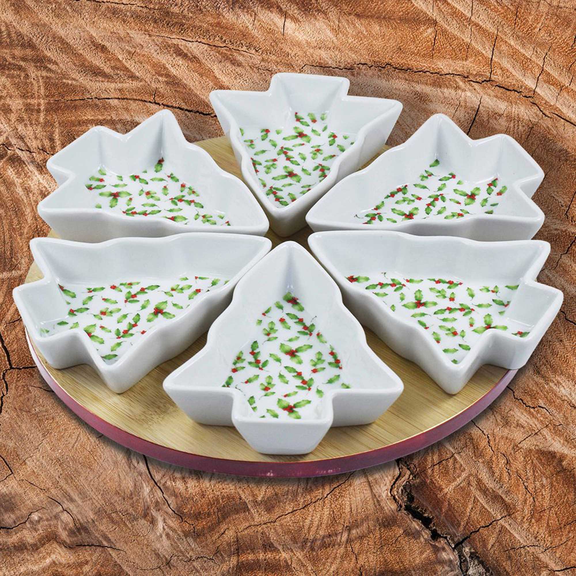 Festive Round Tree Trays