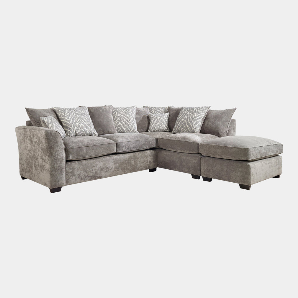 Pillow Back RHF Corner Chaise Including Footstool In Fabric Meridian
