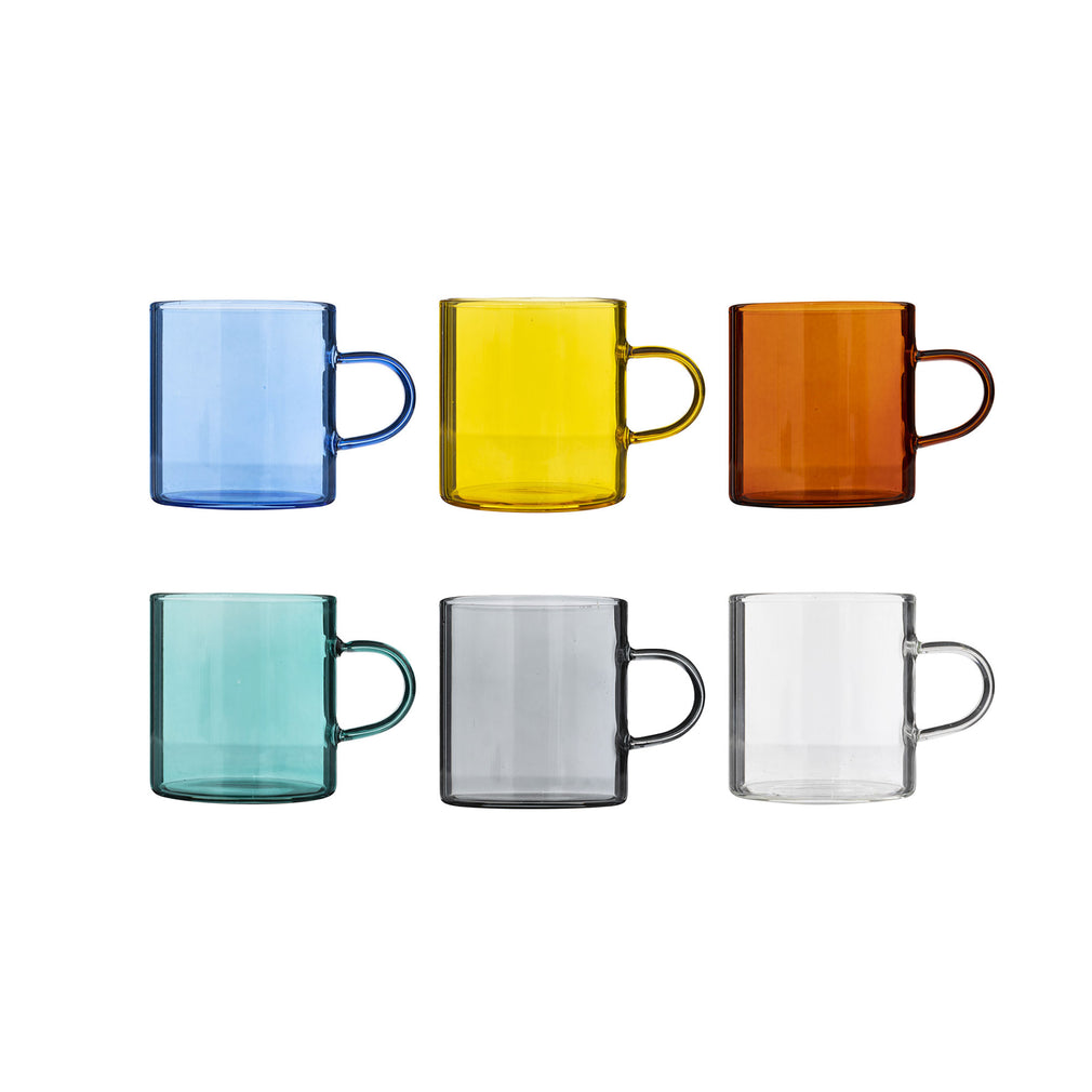 Rainbow - Set of 6 Glass Espresso Cups