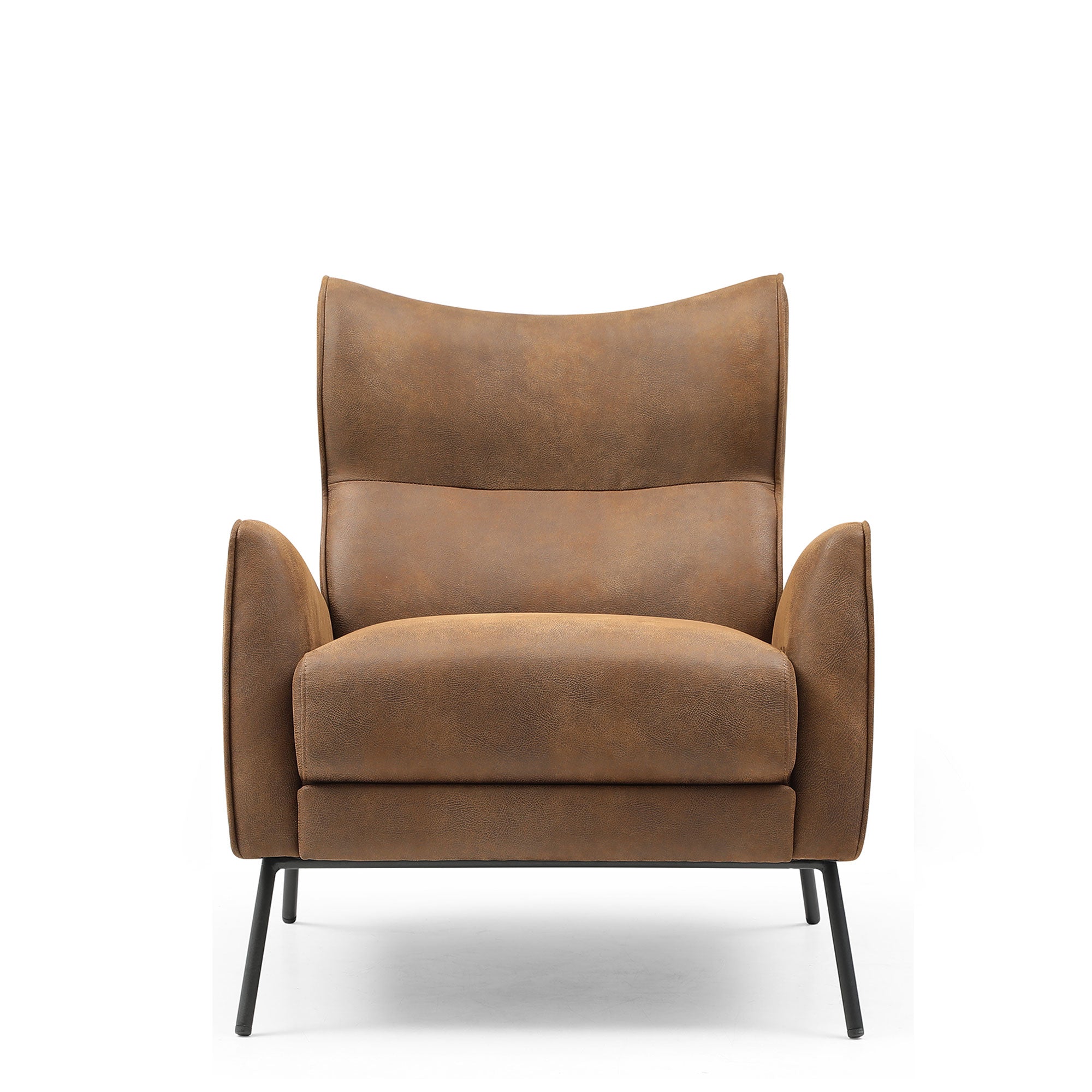 Accent Chair In Leather Effect PU Achilles Brown