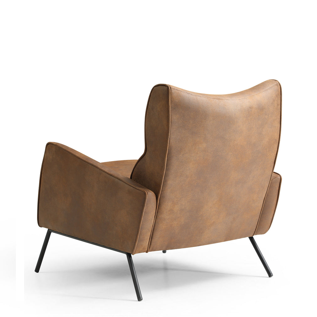 Accent Chair In Leather Effect PU Achilles Brown