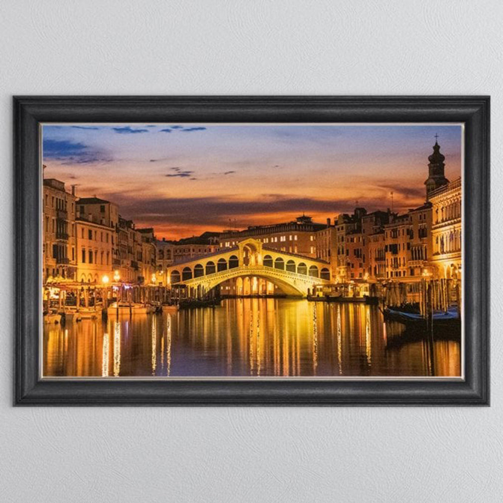 Sunset on Rialto Bridge - Framed Print