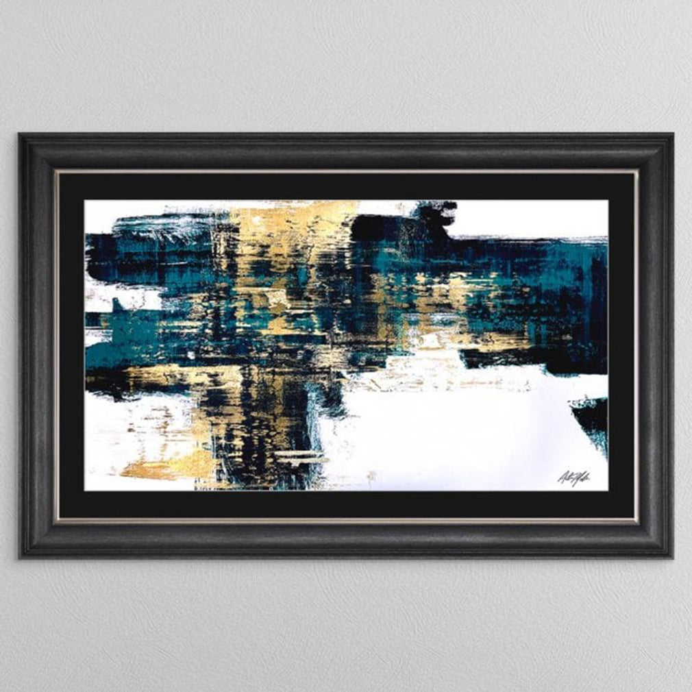 Lyon Teal Abstrast - Framed Print