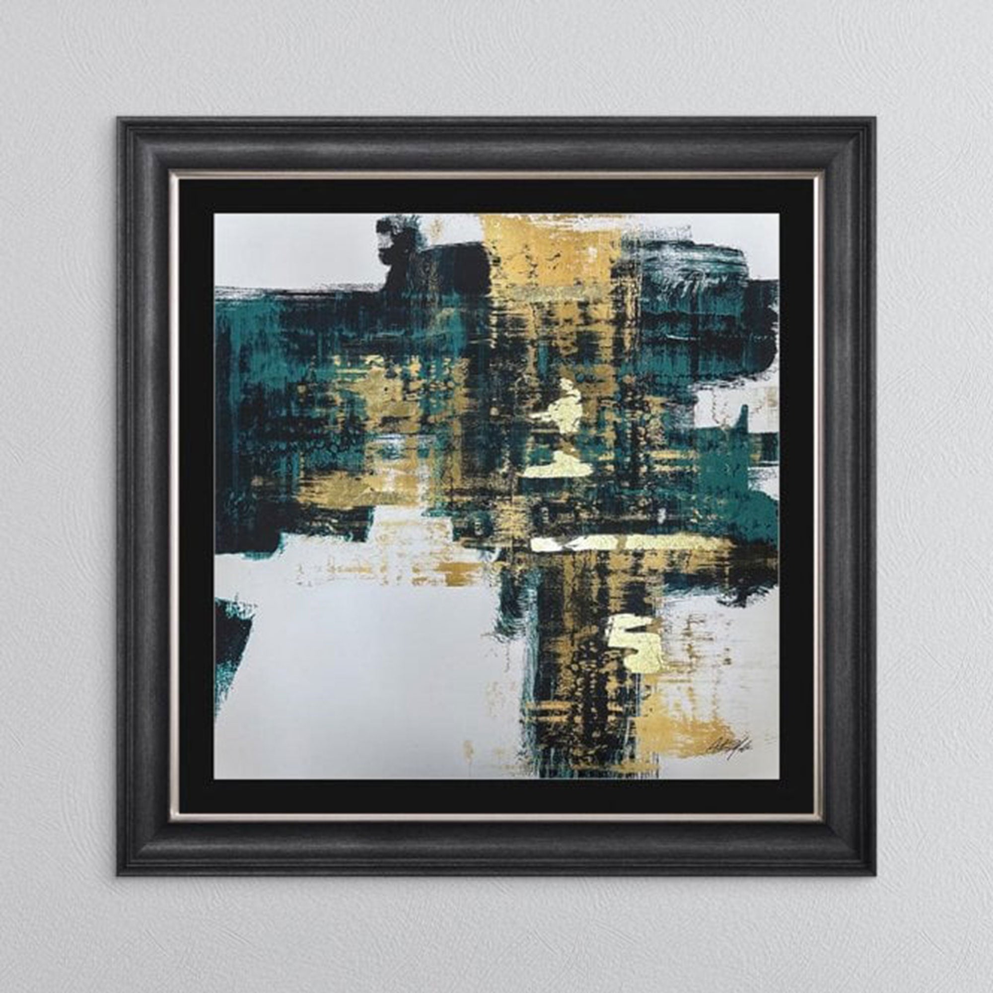 Lyon 1 Teal Abstrast - Framed Print