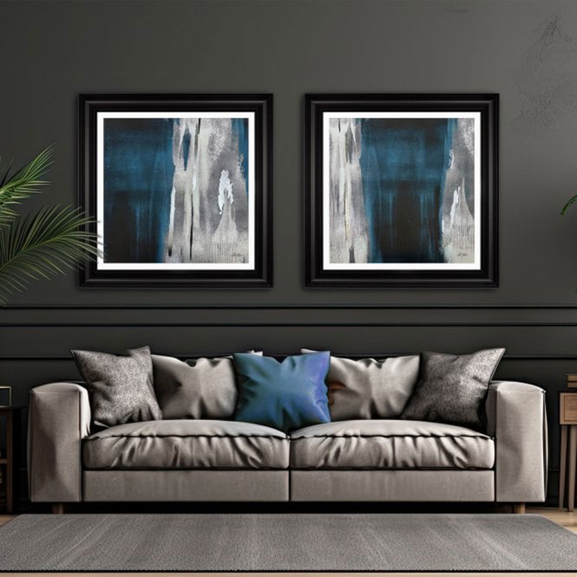 Artic 2 Teal Abstract - Framed Print