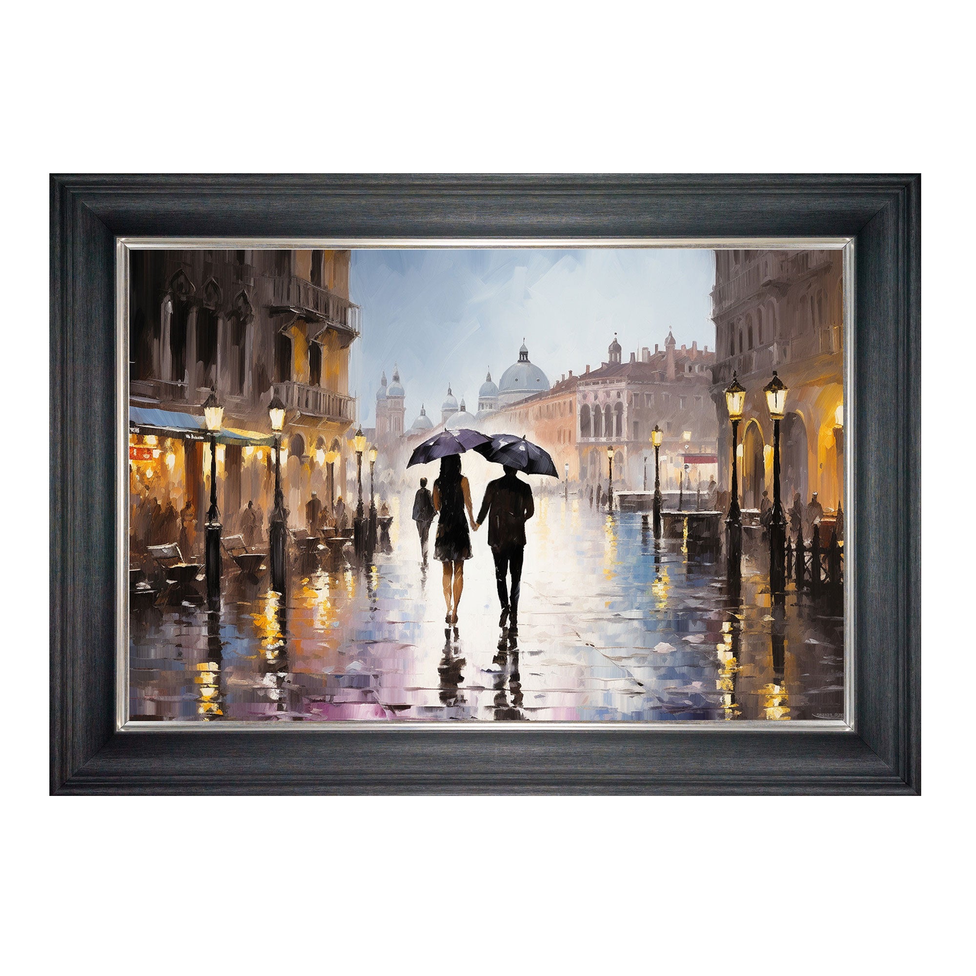 Couple Stroll Venice Colour - Framed Print