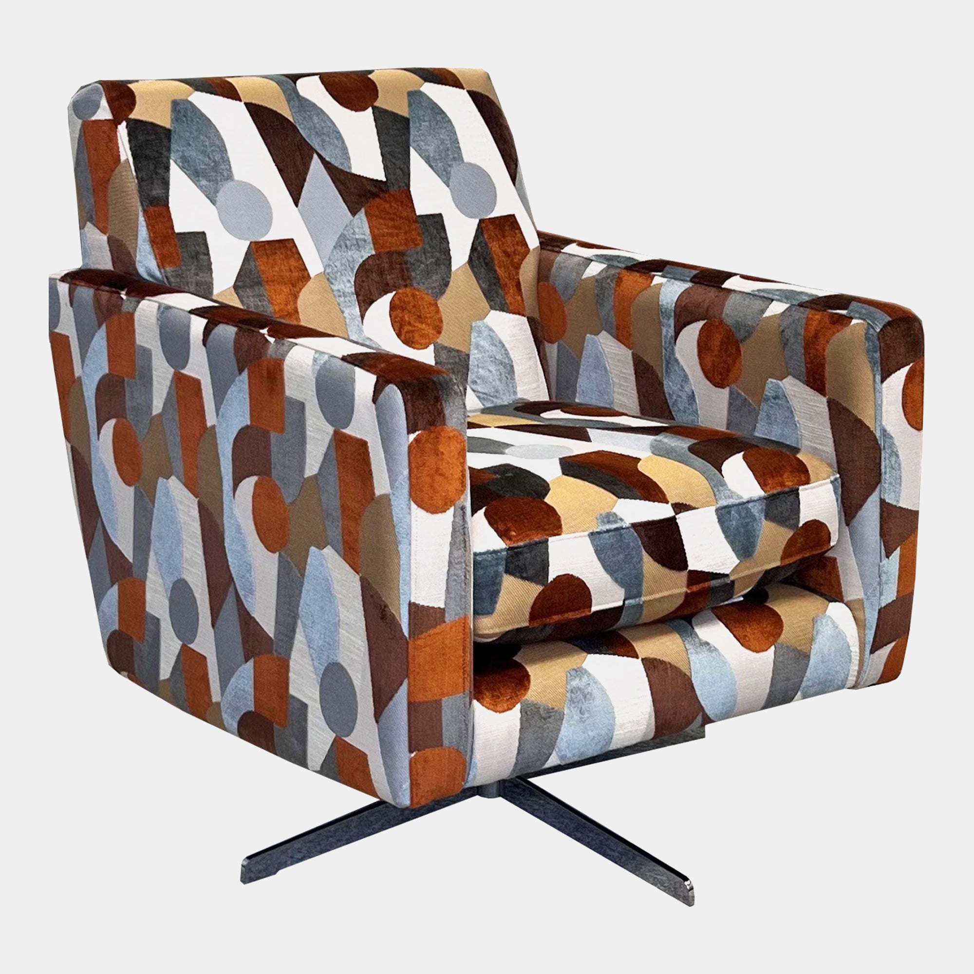 Swivel Accent Chair In Accent Fabric