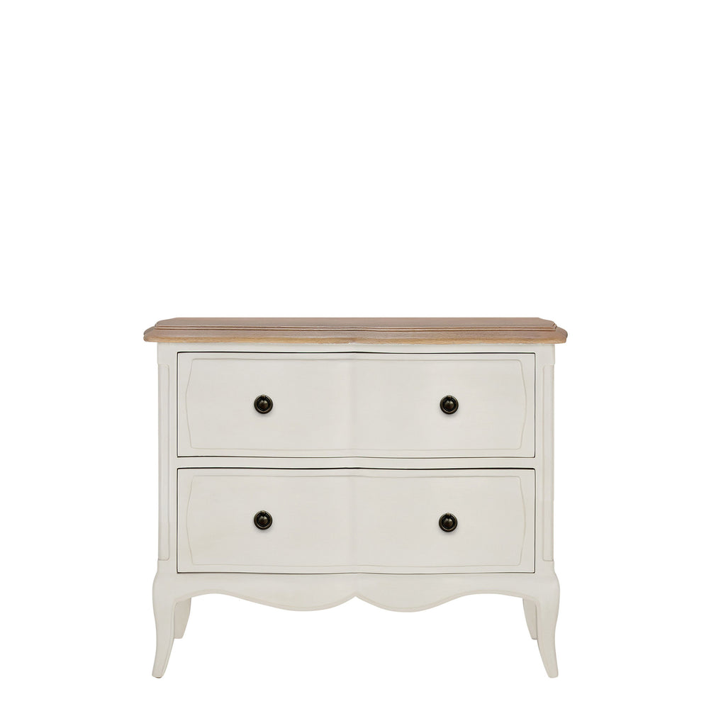 Genevieve - 2 Drawer Wide Bedside In White Paint Finish