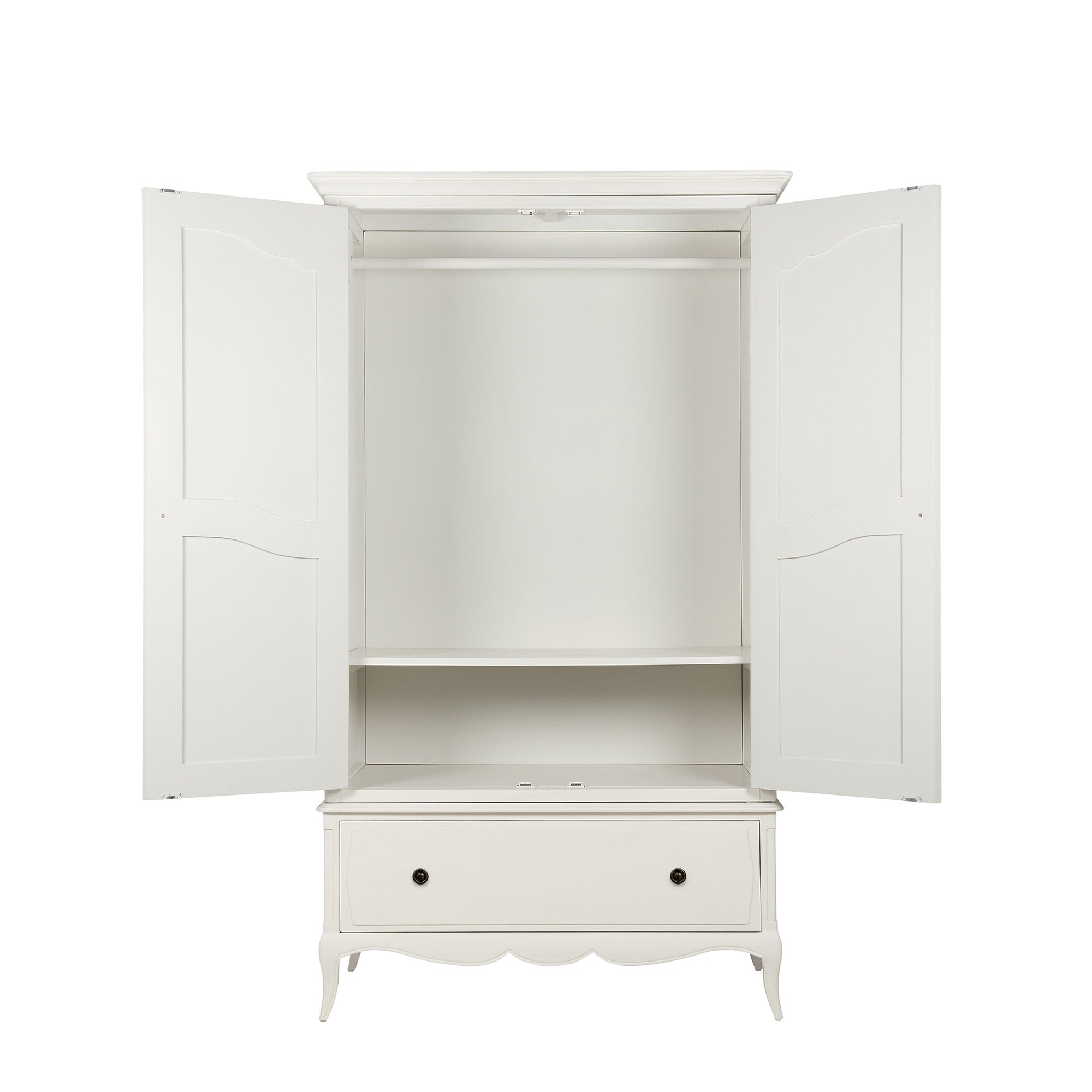 Genevieve - 2 Door 1 Drawer Wardrobe In White Paint Finish